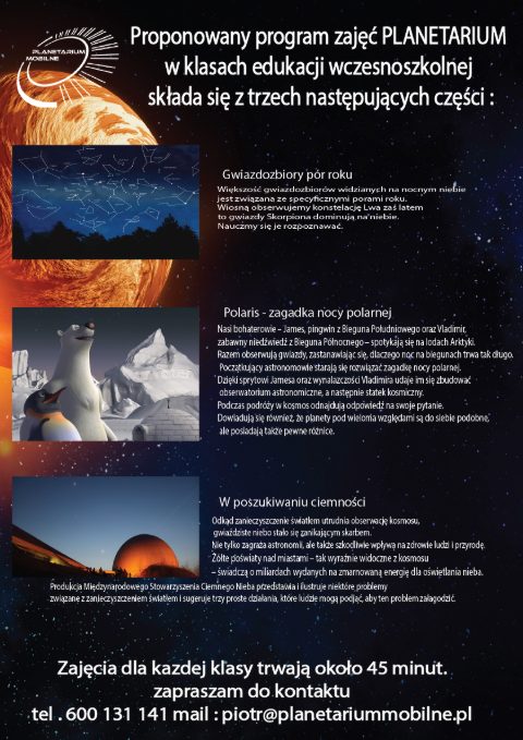 Plakat: Plan pokazów – szkoła – plakat do wywieszenia